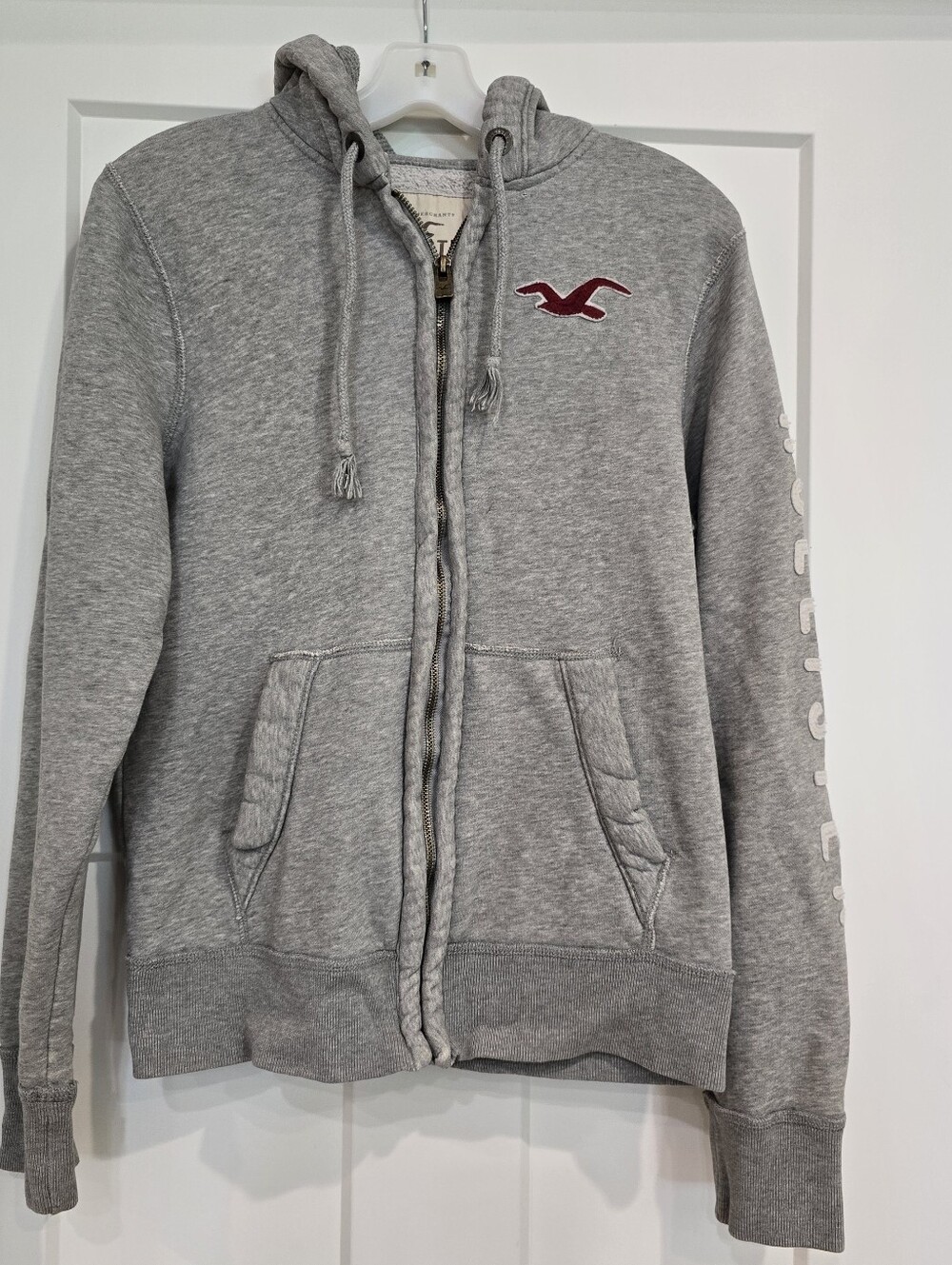 Hollister California 1922 Full-Zip Hoodie Gray Small Y2K